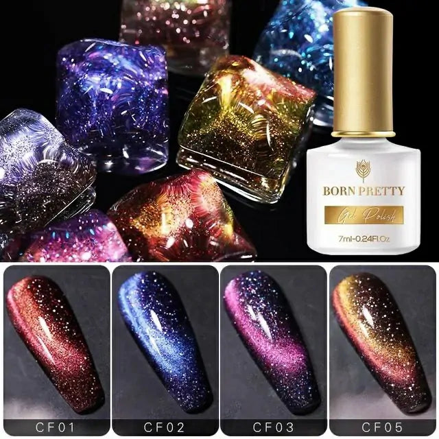Born Pretty Colorful Flowing Spar Cat Eye Gel Polish (7ml)