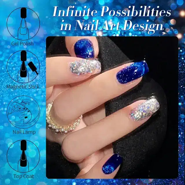 Born Pretty Crystal Cat Magnetic Gel-Blue Ore MY47 (10ml)