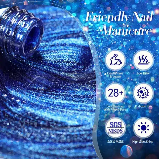 Born Pretty Crystal Cat Magnetic Gel-Blue Ore MY47 (10ml)