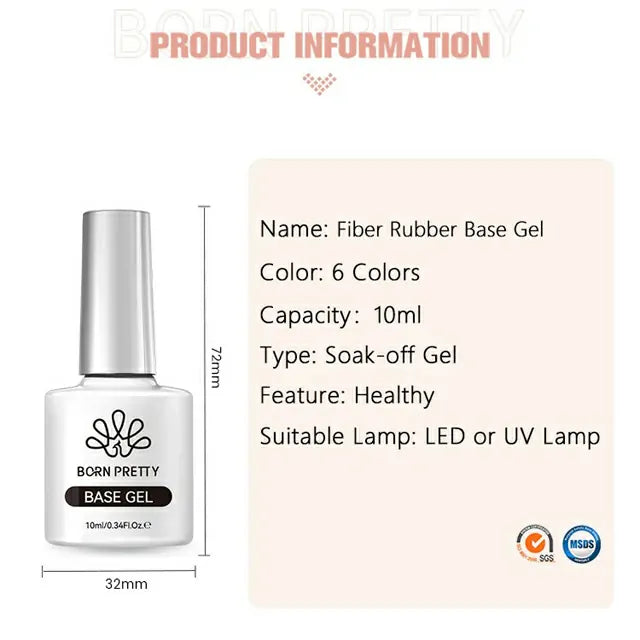 Born Pretty Fiber Rubber Base Gel Nude FB06 (10ml)
