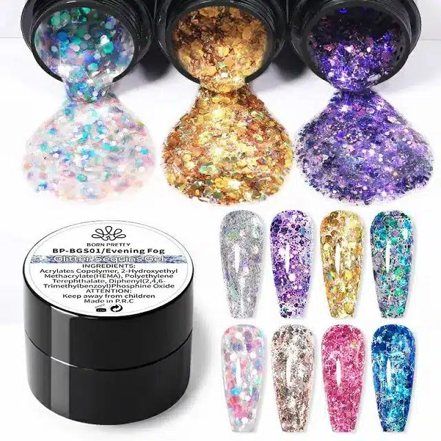 Born Pretty Glow In The Dark Evening Fog Glitter Sequins Gel BGS01 (5gm)
