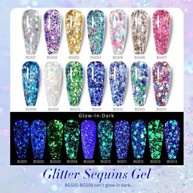 Born Pretty Glow In The Dark Glitter Sequins Gel BGS09 (5gm)