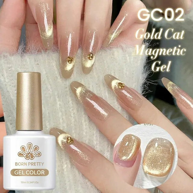 Born Pretty Gold Cat Magnetic Gel Nail Polish GC02 (10ml)