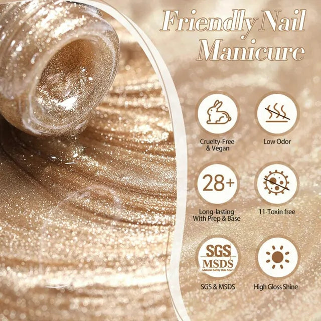 Born Pretty Gold Cat Magnetic Gel Nail Polish GC02 (10ml)