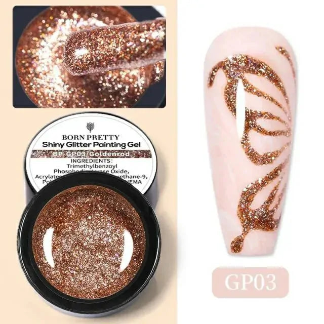 Born Pretty Goldenrod Shiny Glitter Painting Gel GP03 (5ml)