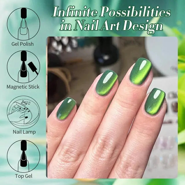 Born Pretty Green Cat Magnetic Gel Polish - Basil MY39 (10ml)