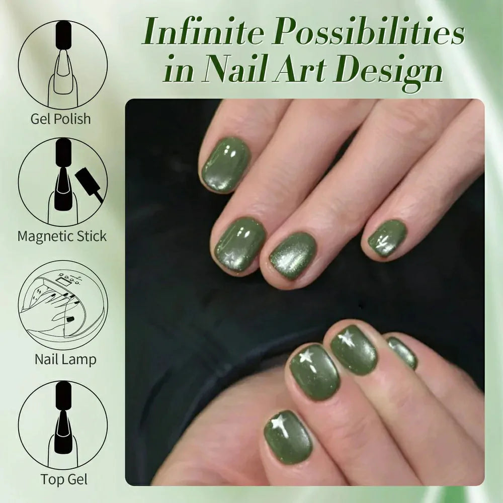 Born Pretty Green Cat Magnetic Gel Polish Dark - Emerald MY41 (10ml)