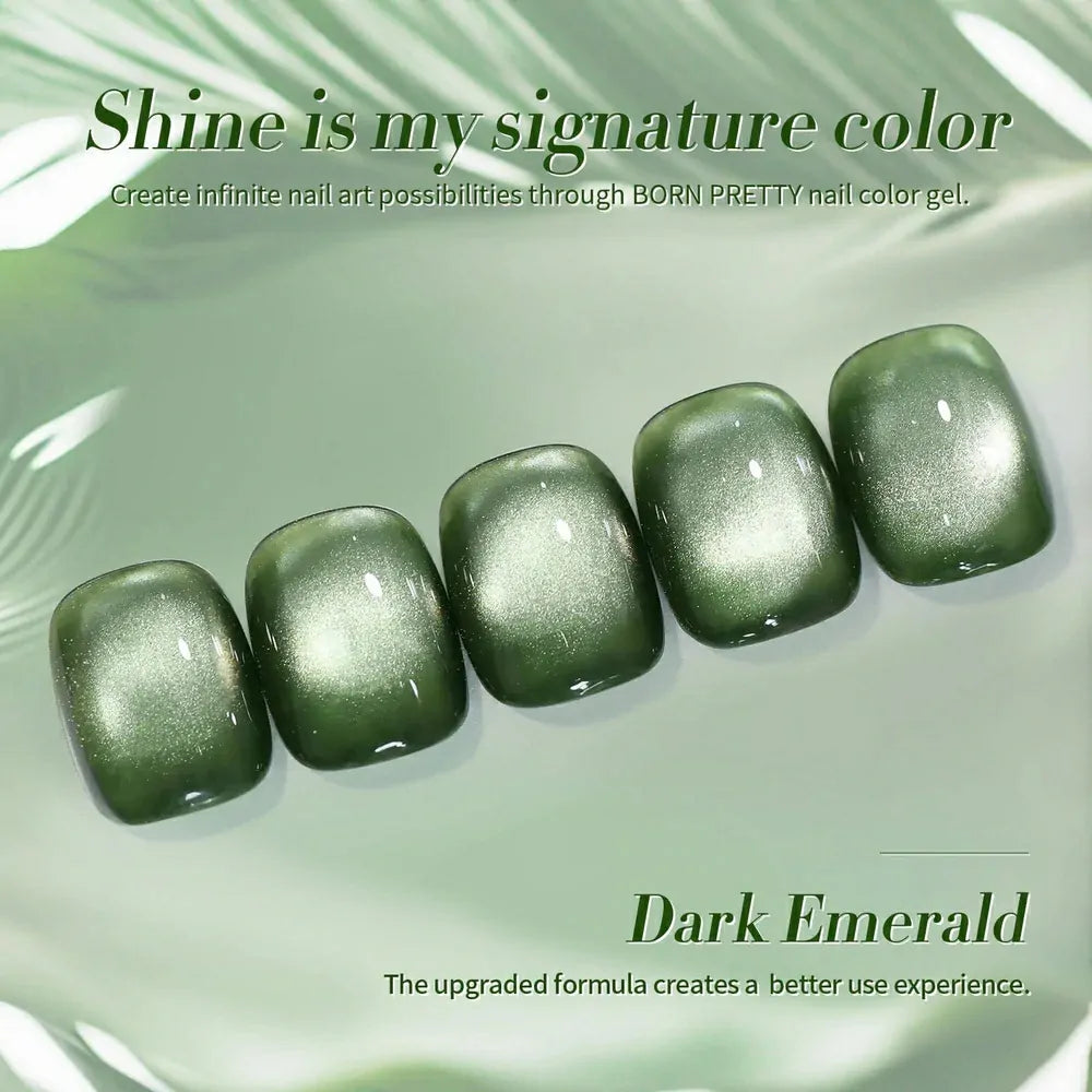 Born Pretty Green Cat Magnetic Gel Polish Dark - Emerald MY41 (10ml)