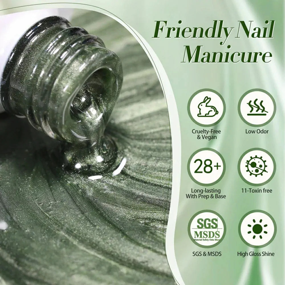 Born Pretty Green Cat Magnetic Gel Polish Dark - Emerald MY41 (10ml)