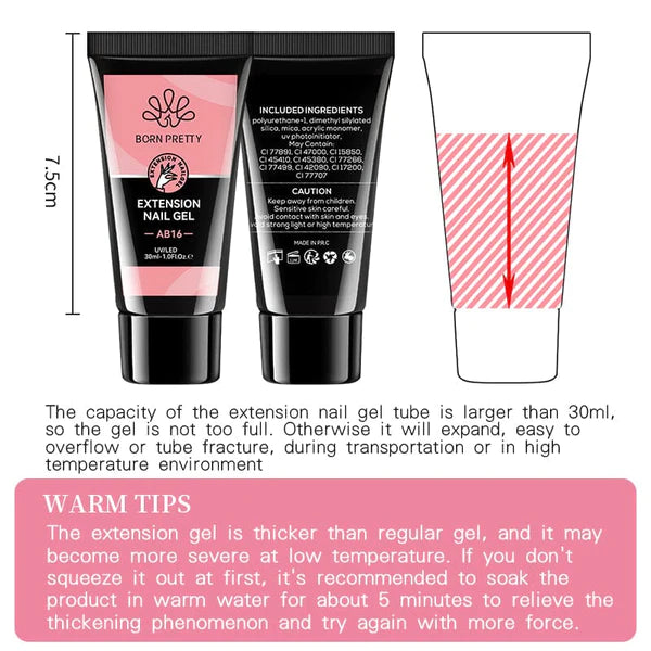 Born Pretty Jelly Nude Nail Extension Poly Gel AB19 (30ml)