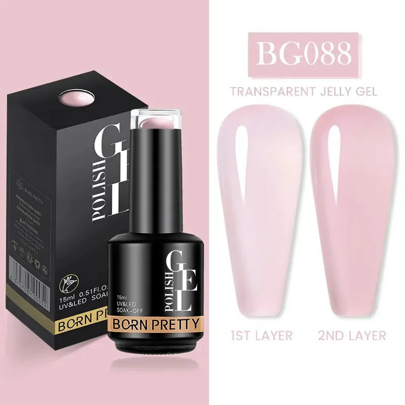 Born Pretty Jelly Nude Translucent Gel Nail Polish BG088 (15ml)