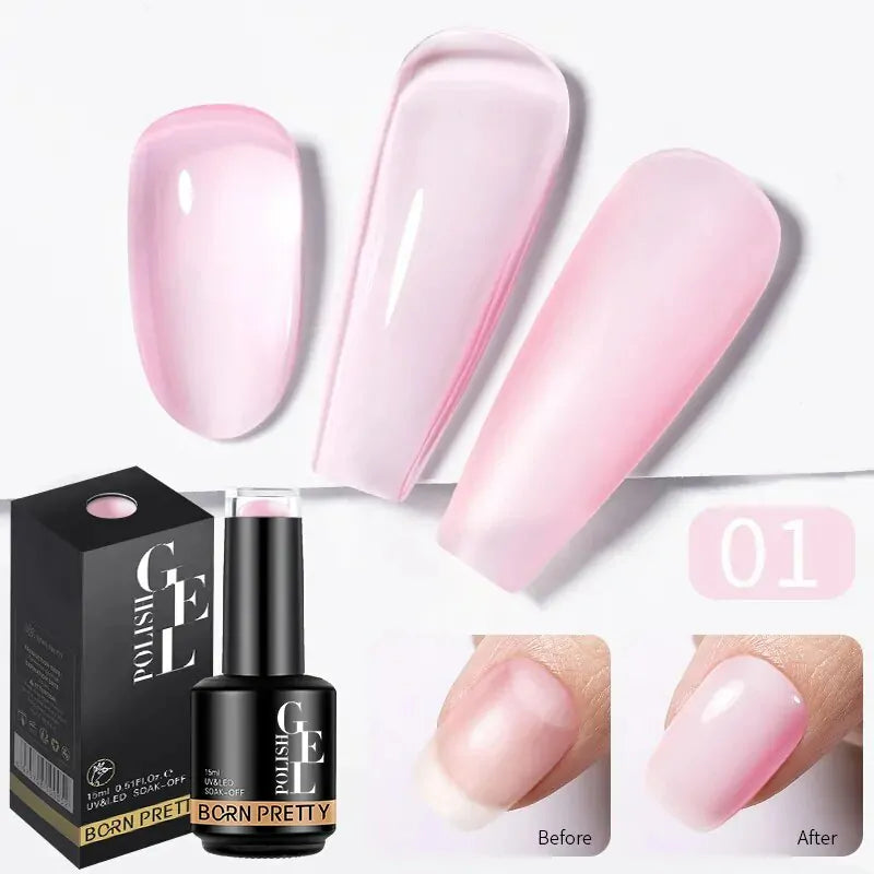 Born Pretty Jelly Nude Translucent Gel Nail Polish BG128 (15ml)