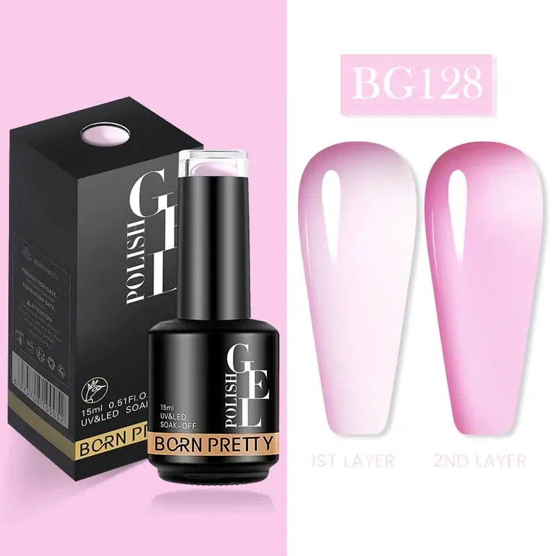 Born Pretty Jelly Nude Translucent Gel Nail Polish BG128 (15ml)