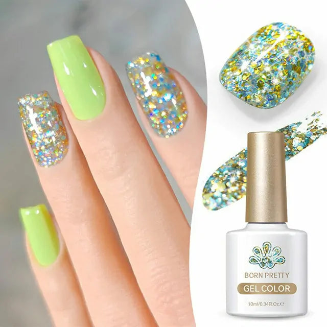 Born Pretty Multicolor Sequins Glitter Gel Polish Hummingbird SG02 (10ml)