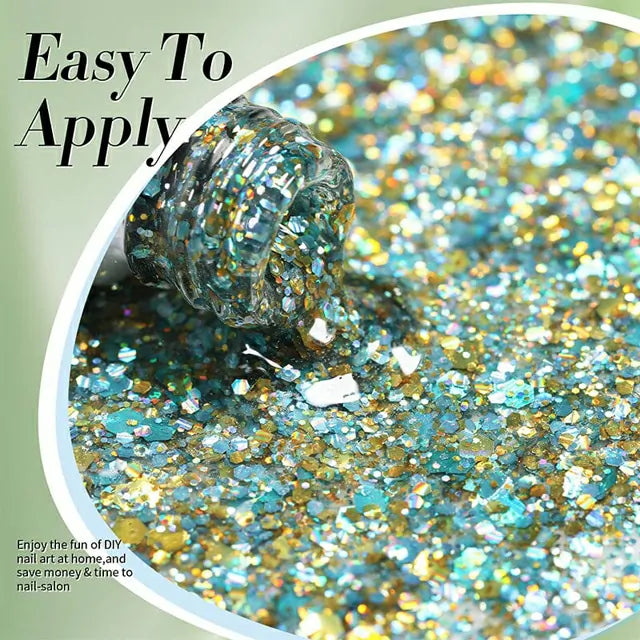 Born Pretty Multicolor Sequins Glitter Gel Polish Hummingbird SG02 (10ml)