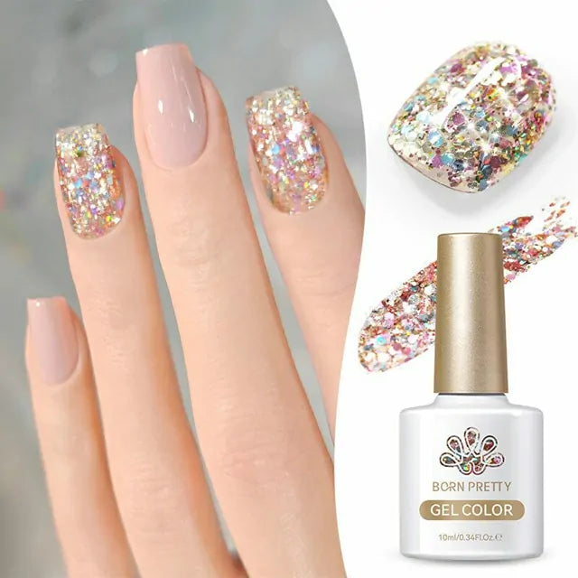 Born Pretty Multicolor Sequins Glitter Gel Polish Rainbow Island SG04 (10ml)