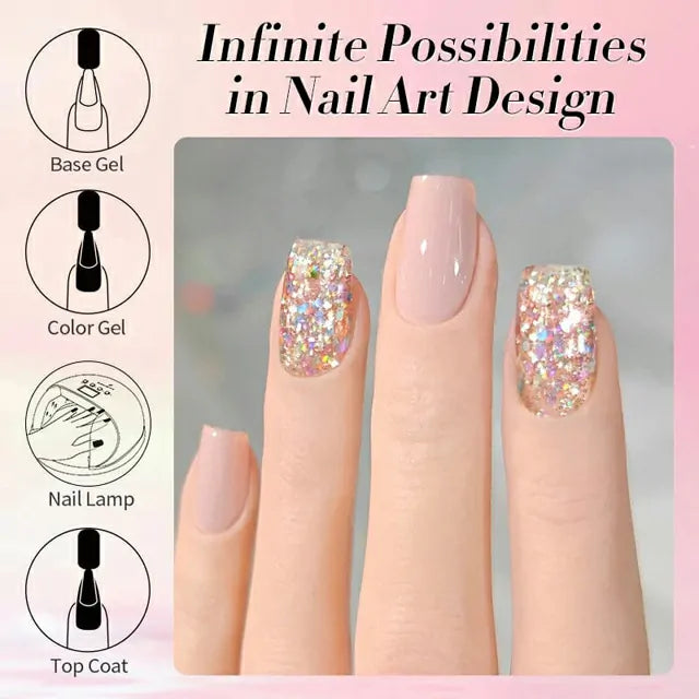 Born Pretty Multicolor Sequins Glitter Gel Polish Rainbow Island SG04 (10ml)