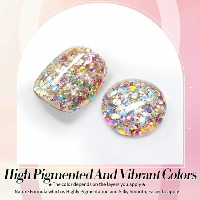 Born Pretty Multicolor Sequins Glitter Gel Polish Rainbow Island SG04 (10ml)