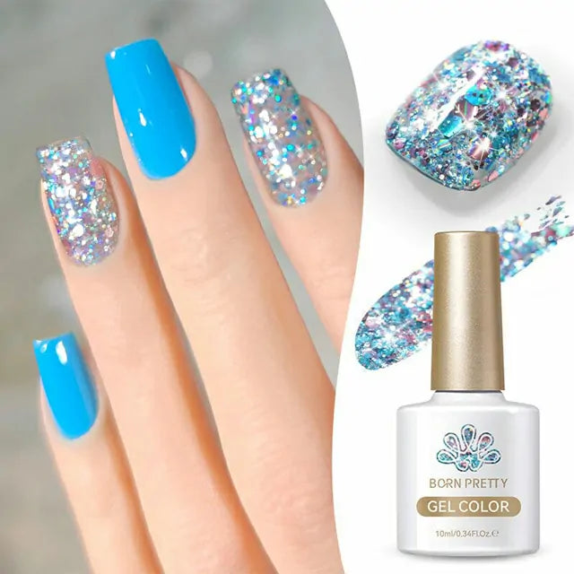 Born Pretty Multicolor Sequins Glitter Gel Polish Stained Glass SG03 (10ml)