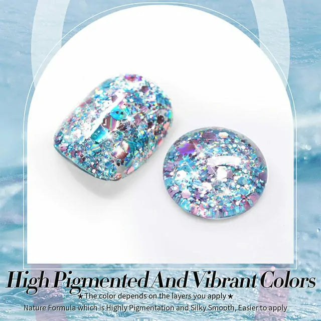 Born Pretty Multicolor Sequins Glitter Gel Polish Stained Glass SG03 (10ml)