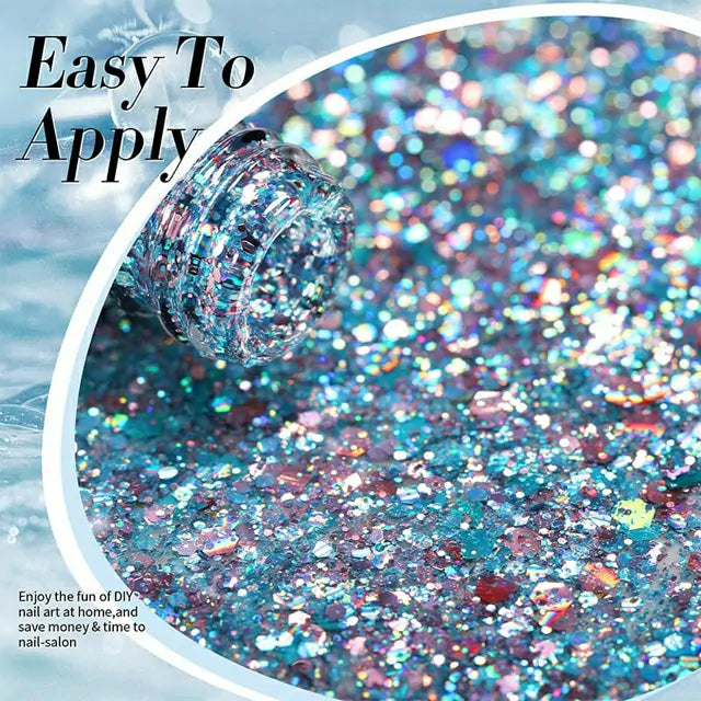 Born Pretty Multicolor Sequins Glitter Gel Polish Stained Glass SG03 (10ml)