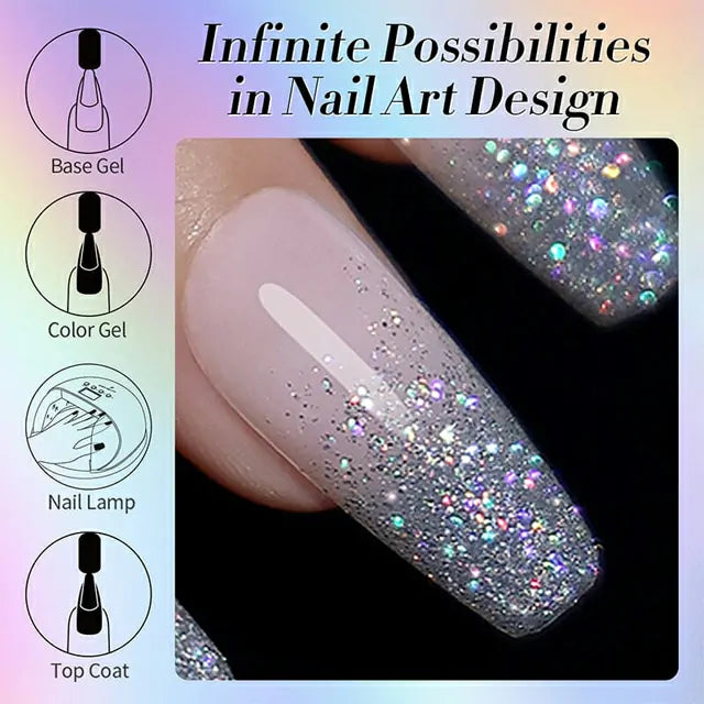 Born Pretty Multicolor Shinny Glitter Gel Polish Super Laser LS01 (10ml)
