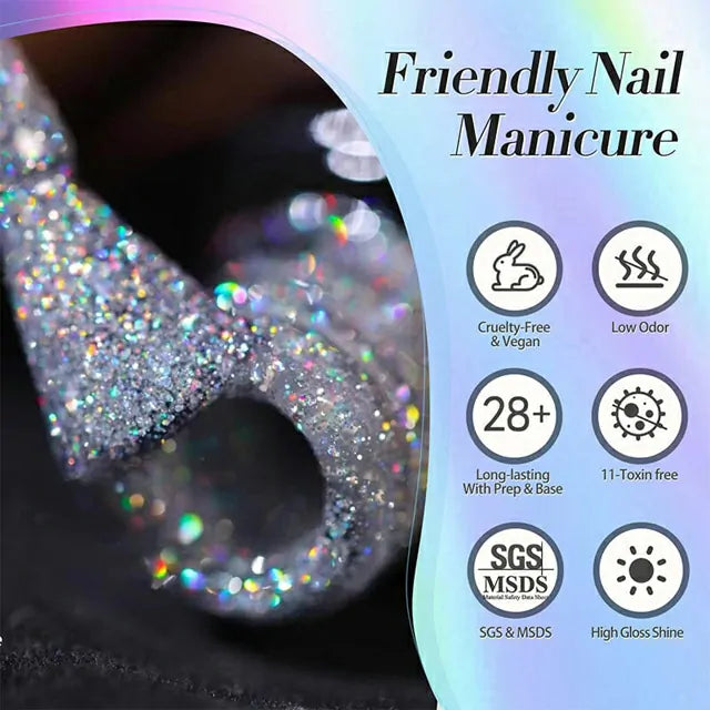 Born Pretty Multicolor Shinny Glitter Gel Polish Super Laser LS01 (10ml)