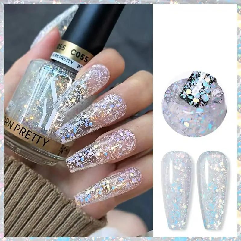 Born Pretty Nail Lacquer (15ml) Transparent Chunky Glitter