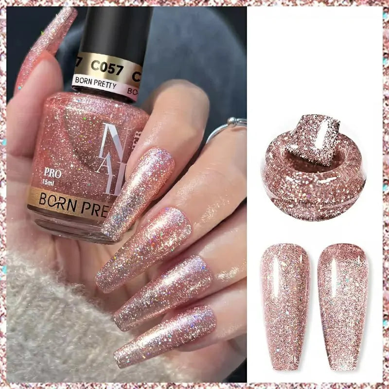 Born Pretty Nail Lacquer (15ml) Rosy Brown Glitter