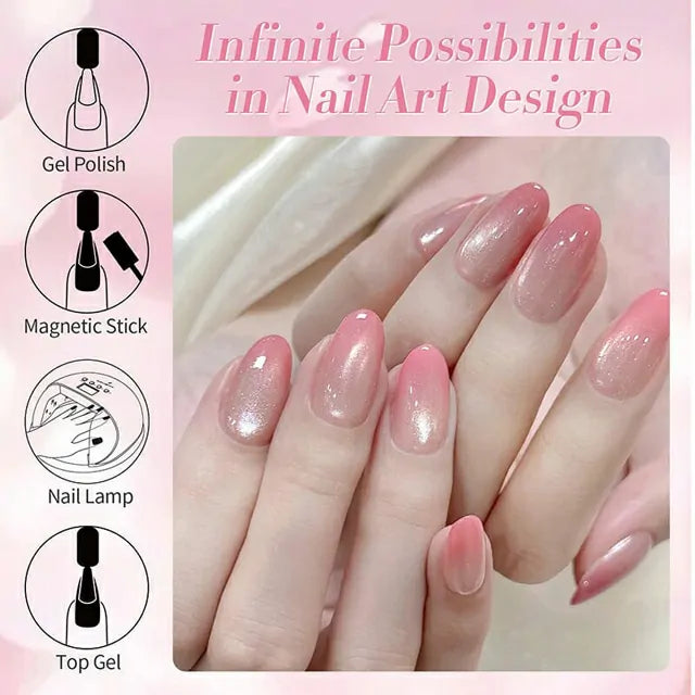 Born Pretty Pink Cat Magnetic Gel Polish - Myrtle MY40 (10ml)