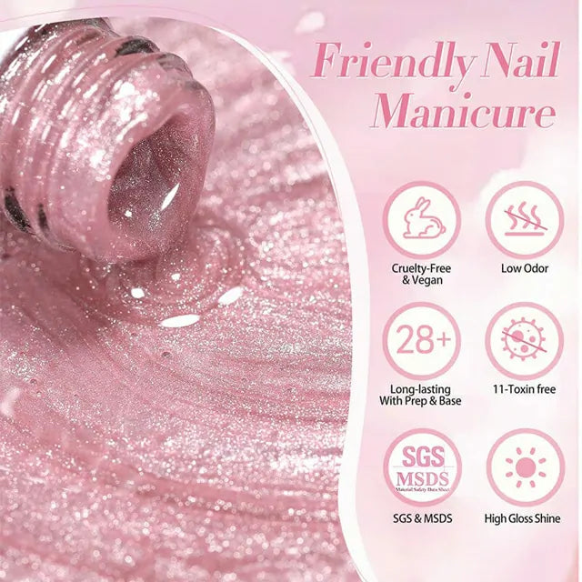 Born Pretty Pink Cat Magnetic Gel Polish - Myrtle MY40 (10ml)