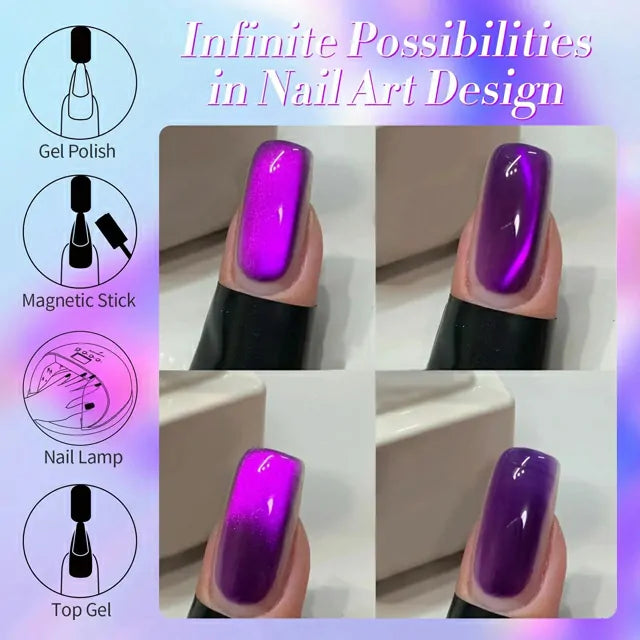 Born Pretty Purple Cat Magnetic Gel Polish Blackish Purple MY43 (10ml)