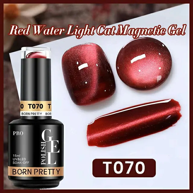Born Pretty Red Cat Eye Gel Nail Polish T070 (15ml)