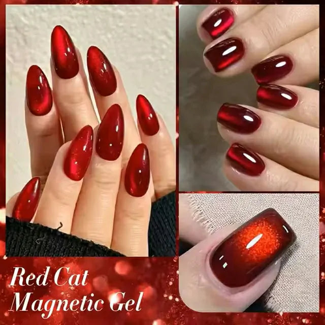 Born Pretty Red Cat Eye Gel Nail Polish T070 (15ml)