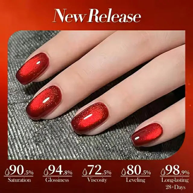 Born Pretty Red Cat Eye Gel Nail Polish T070 (15ml)
