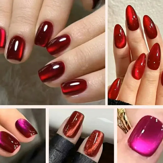 Born Pretty Red Cat Eye Gel Nail Polish T070 (15ml)
