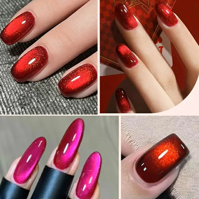 Born Pretty Red Cat Eye Gel Nail Polish T070 (15ml)