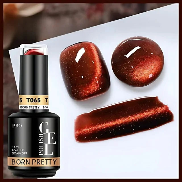 Born Pretty Red Cat Eye Gel Nail Polish T065 (15ml)