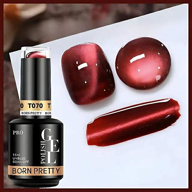 Born Pretty Red Cat Eye Gel Nail Polish T070 (15ml)