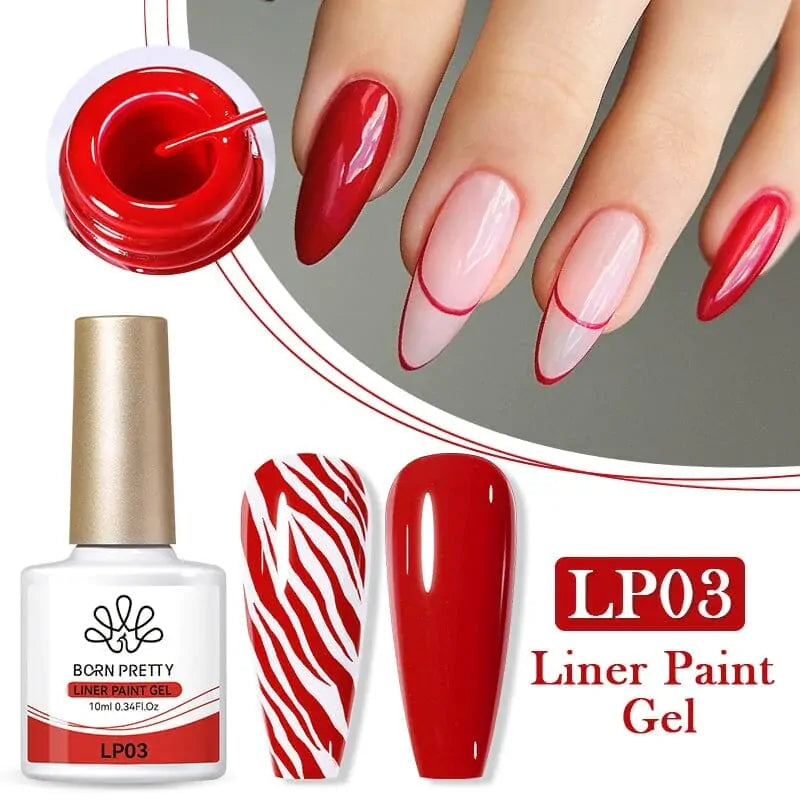 Born Pretty Liner Paint Gel Red LP03 (10ml)