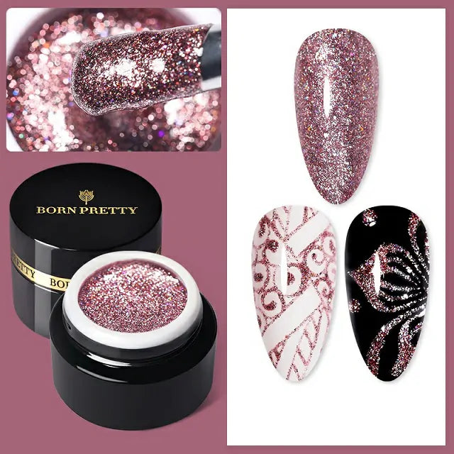 Born Pretty Rose Tinted Shiny Glitter Painting Gel GP04 (5ml)