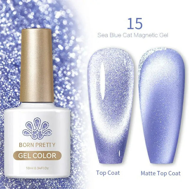 Born Pretty Sea Blue Cat Magnetic Gel Polish SB15 (10ml)