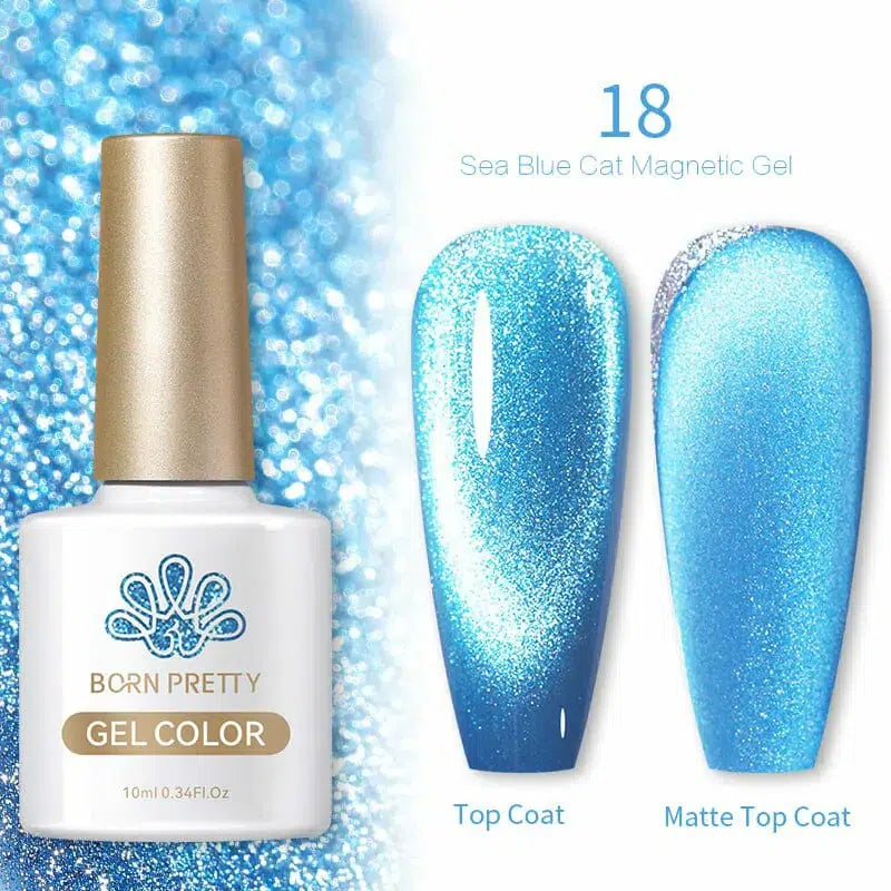 Born Pretty Sea Blue Cat Magnetic Gel Polish SB18 (10ml)