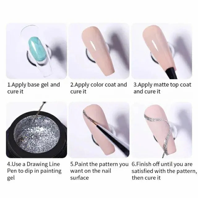Born Pretty Shiny Glitter Darksword Painting Gel GP02 (5ml)