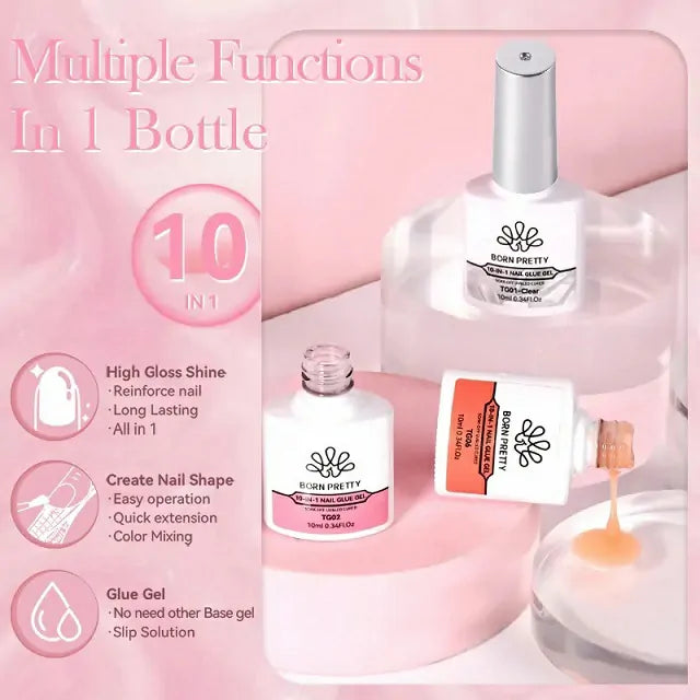 Born Pretty Silky White Series 10 In 1 Nail Glue Gel (10ml)