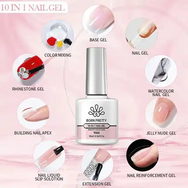 Born Pretty Silky White Series 10 In 1 Nail Glue Gel (10ml)