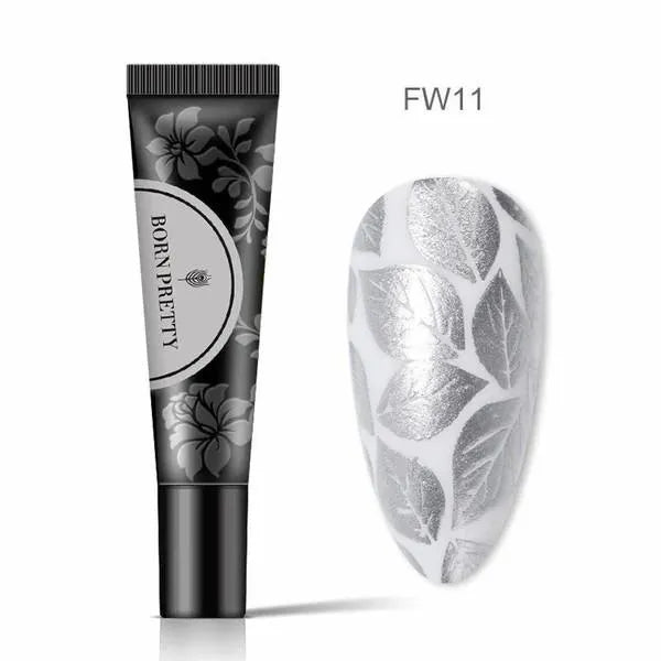 Born Pretty Silver Flower Stamping Gel (8ml)