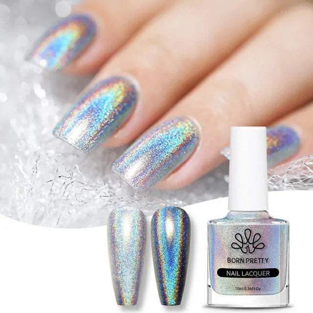 Born Pretty Silver Iridescent Nail Polish (10ml)