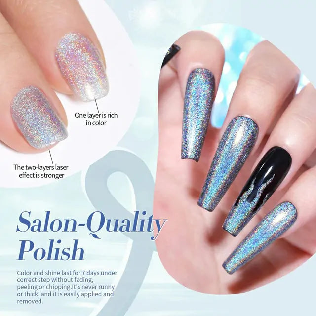 Born Pretty Silver Iridescent Nail Polish (10ml)