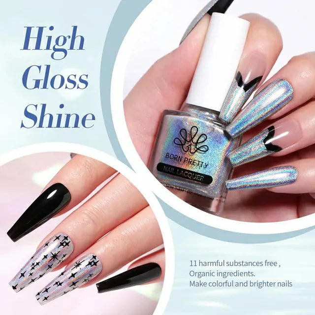 Born Pretty Silver Iridescent Nail Polish (10ml)